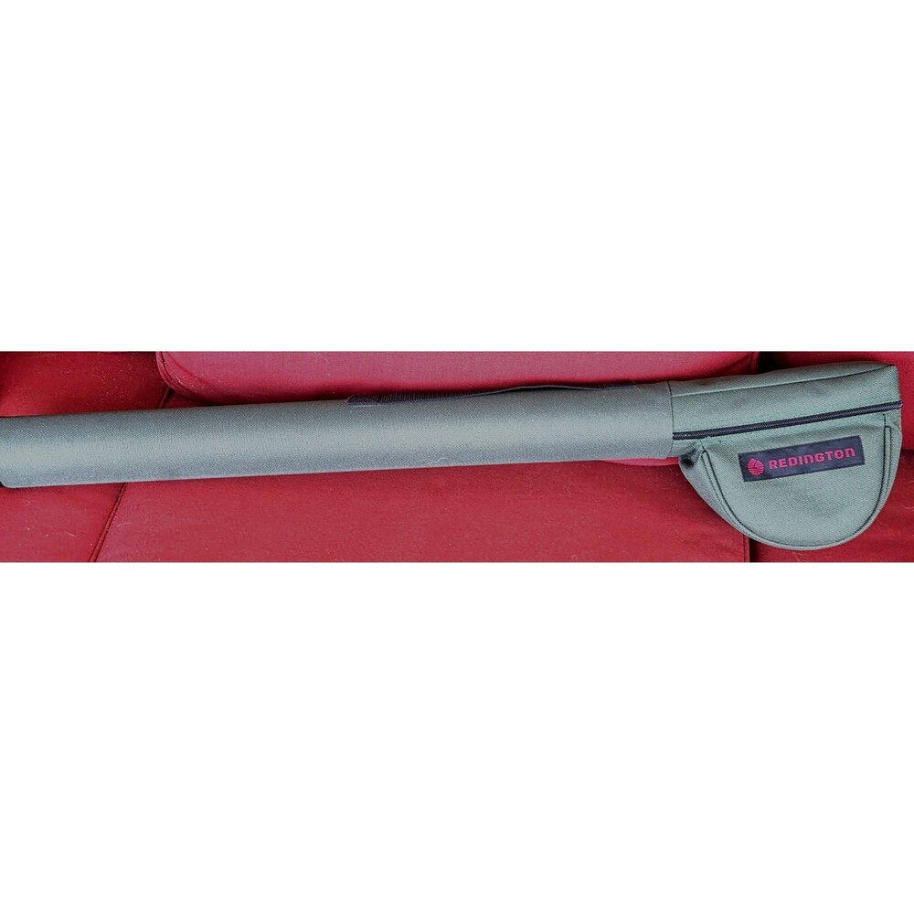 Redington Fly Fishing Rod Case Tube with Reel Pouch Olive Green Travel Storage